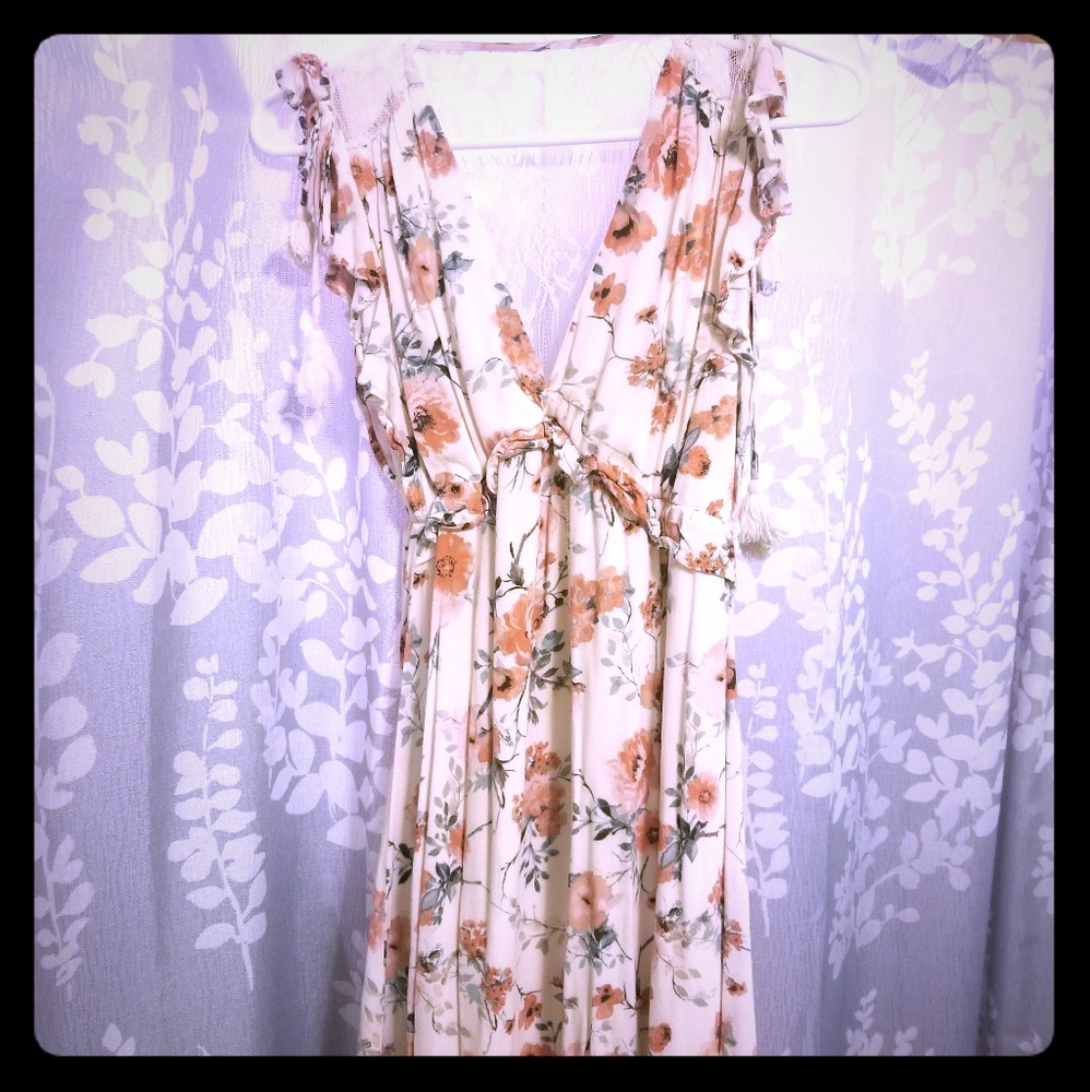 Floral Xhiliration dress with lace back